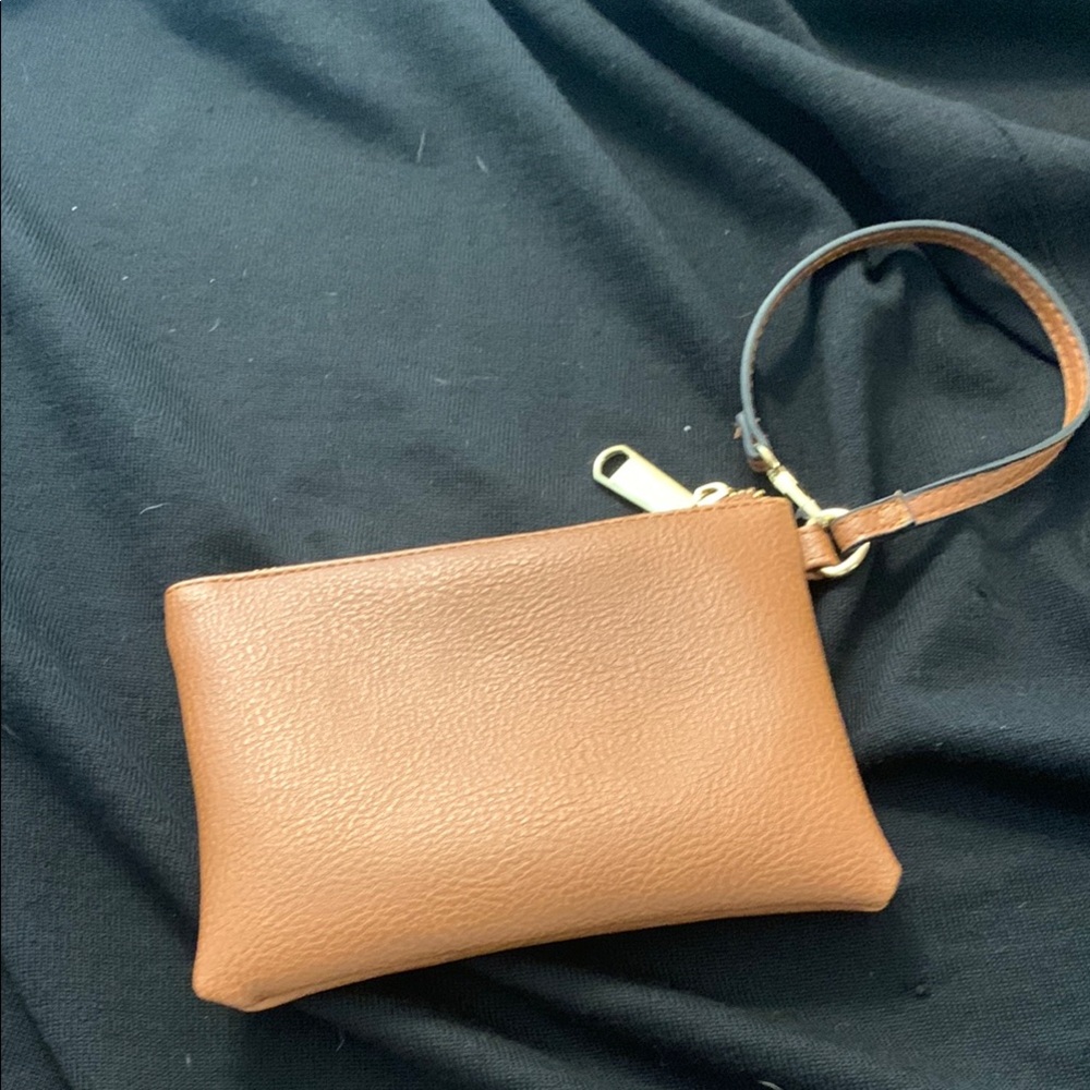 Elegant Brown Leather Wristlet - Steve Madden